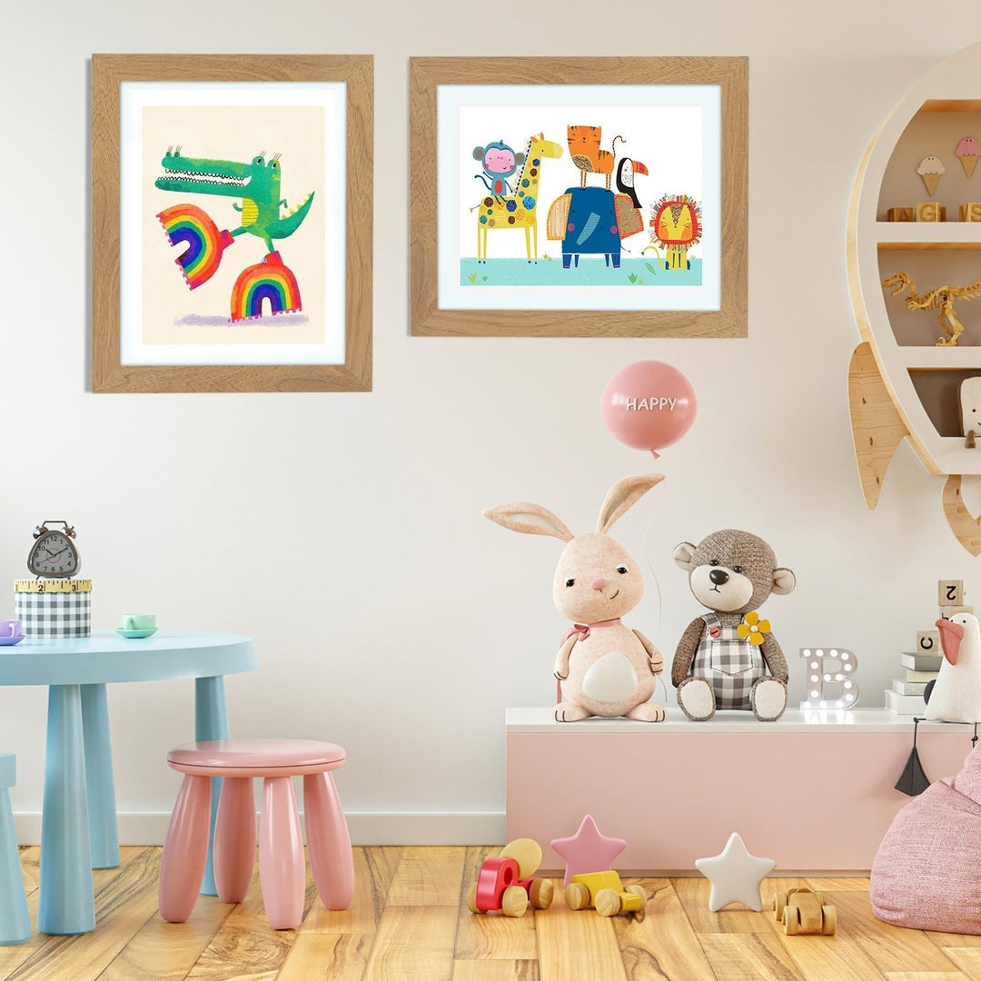 Kids Art Frame with Hinged Opening for A4 Drawings, Holds Up to 150 Pieces, MDF and Tempered Glass 13