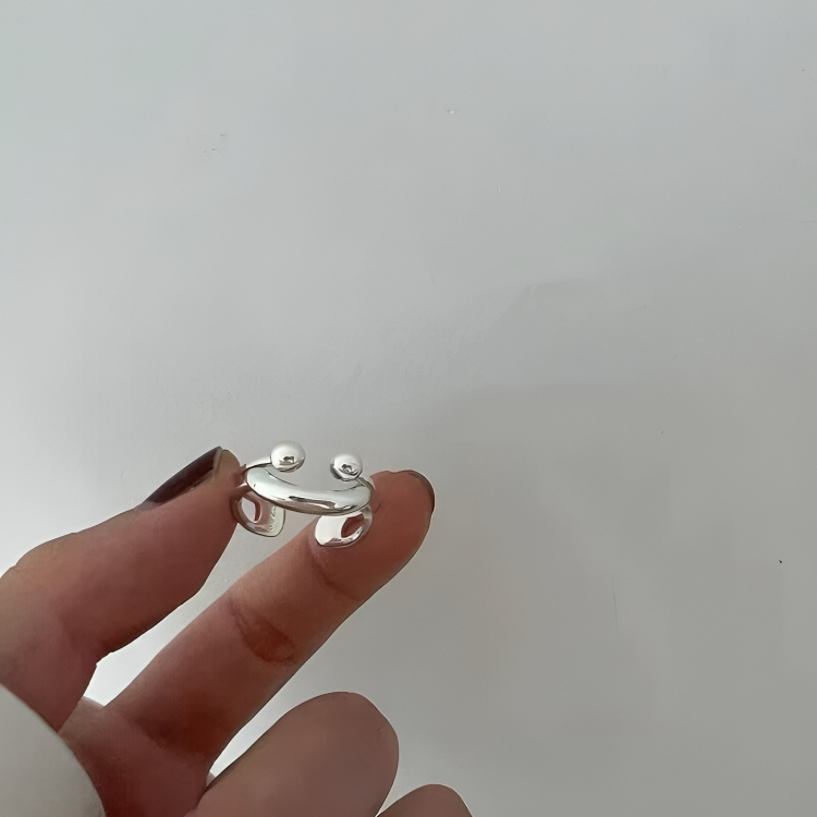 Smiley Adjustable Ring - Minimalist Stackable Statement Ring 4