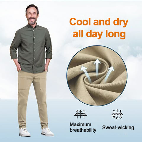 Men's Stretch Cargo Pants in Nylon/Spandex with 6 Pockets, Water Repellent, Quick Dry 12