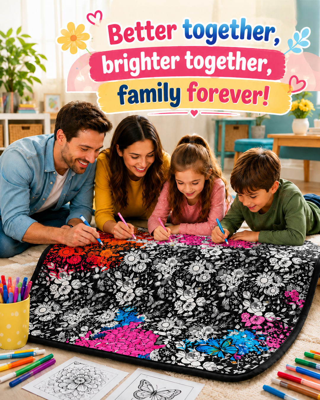 Color & Cuddle Blanket, Soft Velvety Coloring Throw 3