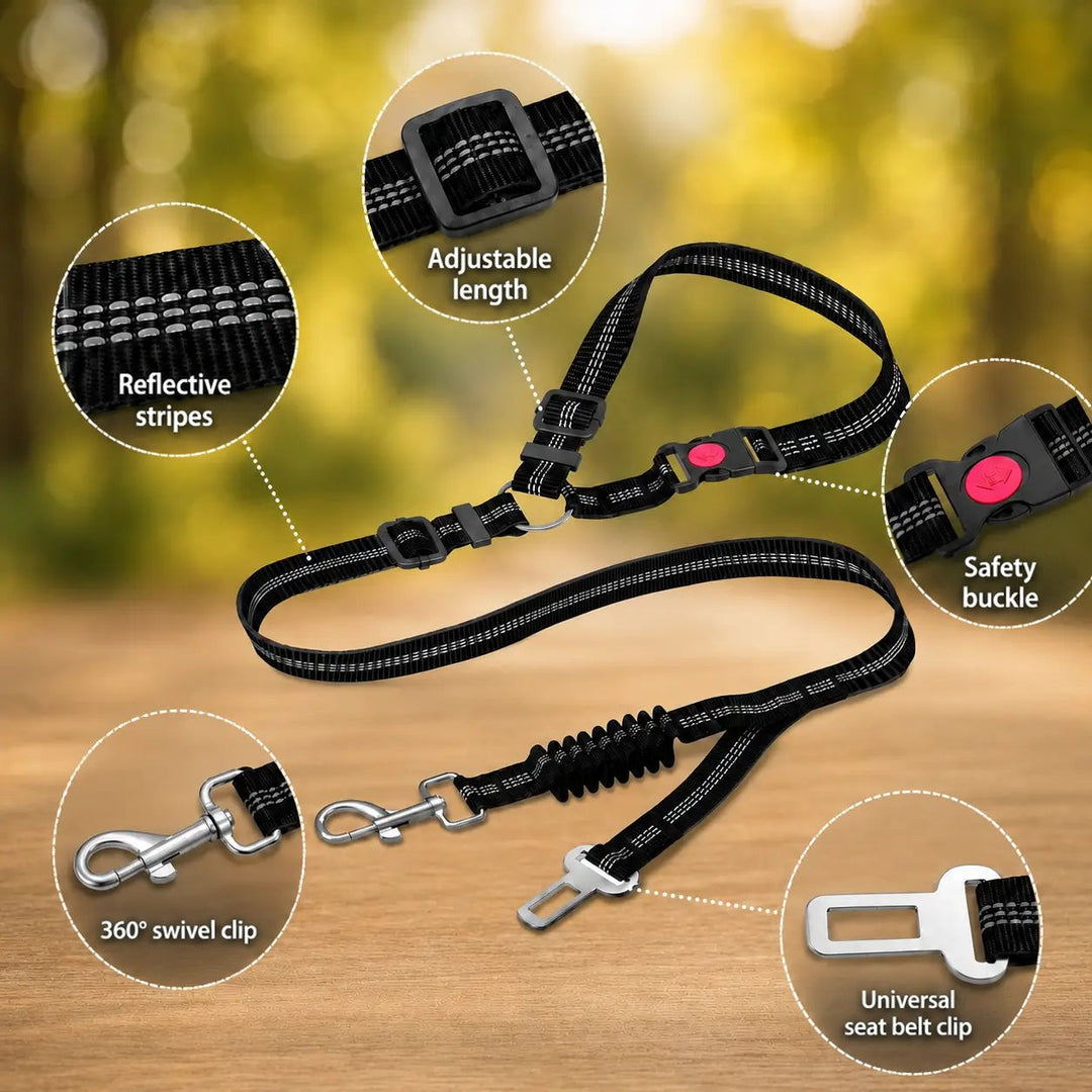 Adjustable Dog Seat Belt for Car Travel with Dual Attachment 4