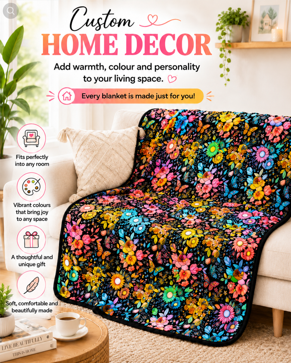 Color & Cuddle Blanket, Soft Velvety Coloring Throw 2