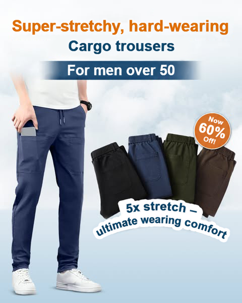 Men's Stretch Cargo Pants in Nylon/Spandex with 6 Pockets, Water Repellent, Quick Dry 2