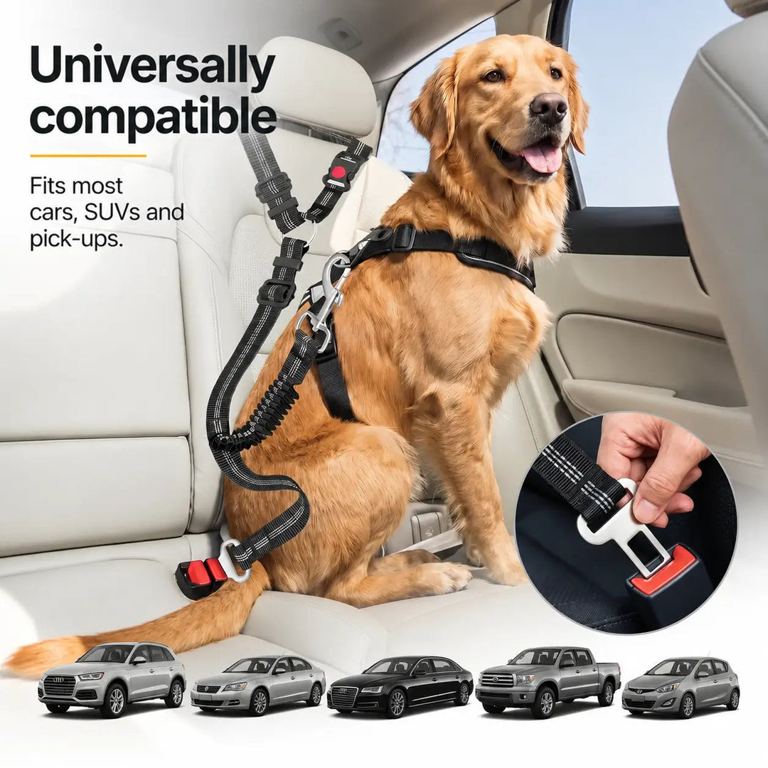 Adjustable Dog Seat Belt for Car Travel with Dual Attachment 6