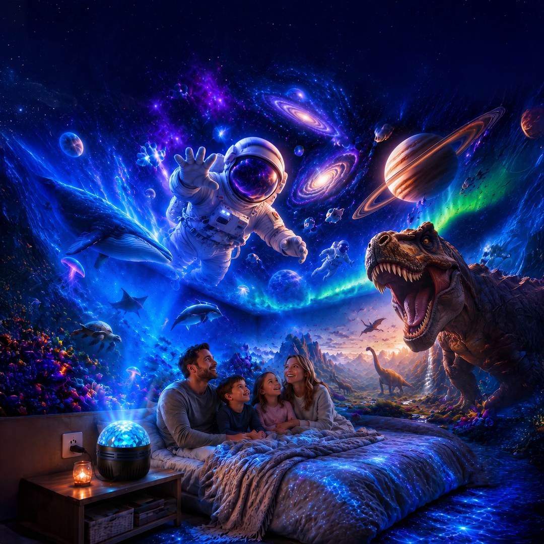 360° Dynamic Galaxy Sky Projector Night Light with Gooseneck and USB Power 1