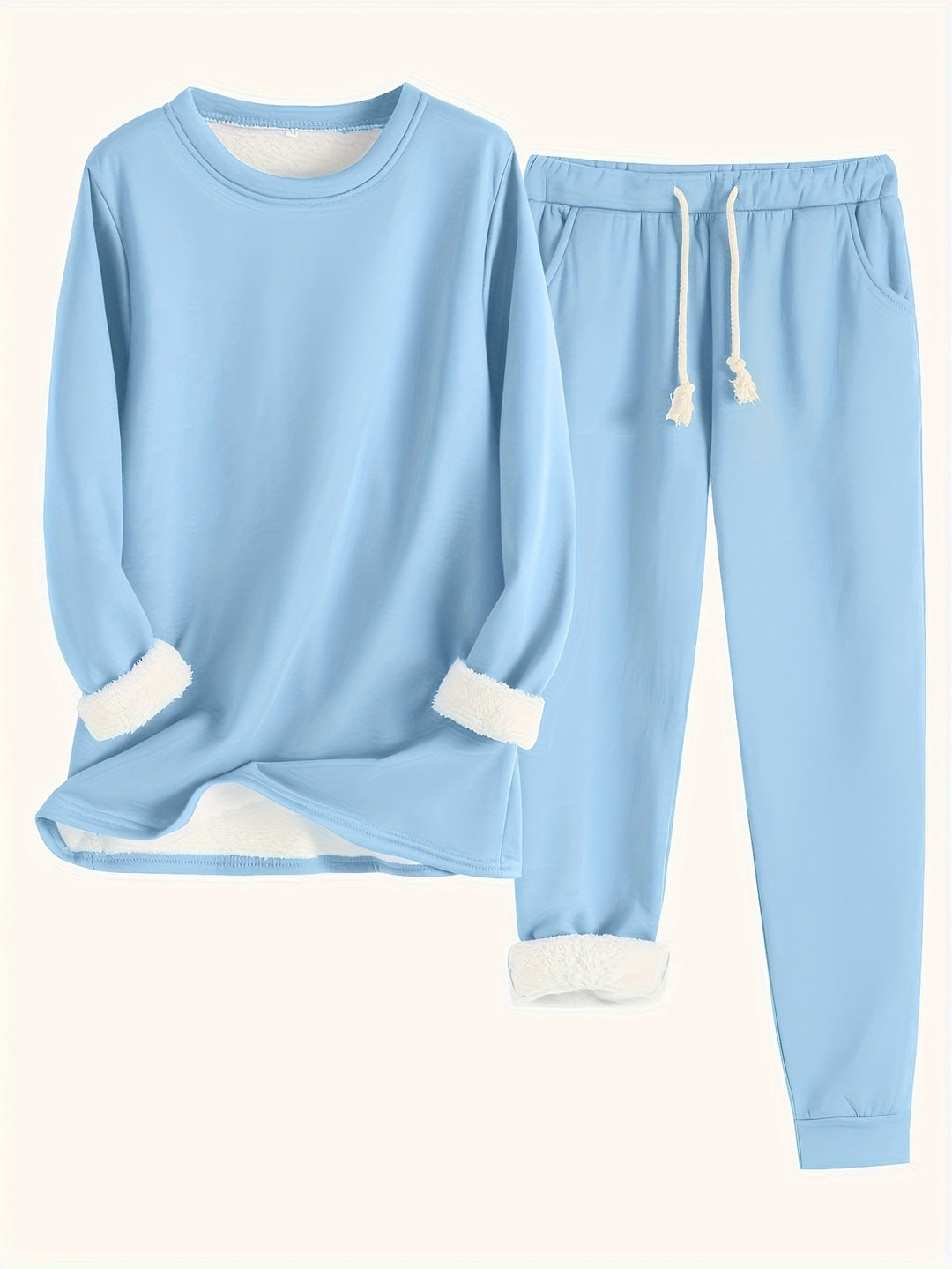Women's Cozy Fleece-Lined Lounge Set, Super Soft Two-Piece Loungewear 12