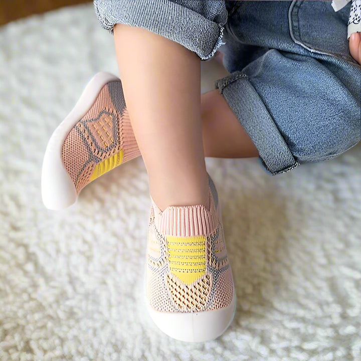 Baby Shoes with Snug Elastic Fit, Non-Slip Soles, Breathable Mesh, Ages 0-4 6