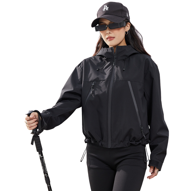 Women's Waterproof Breathable Rain Jacket - Short - Adjustable Hem 14