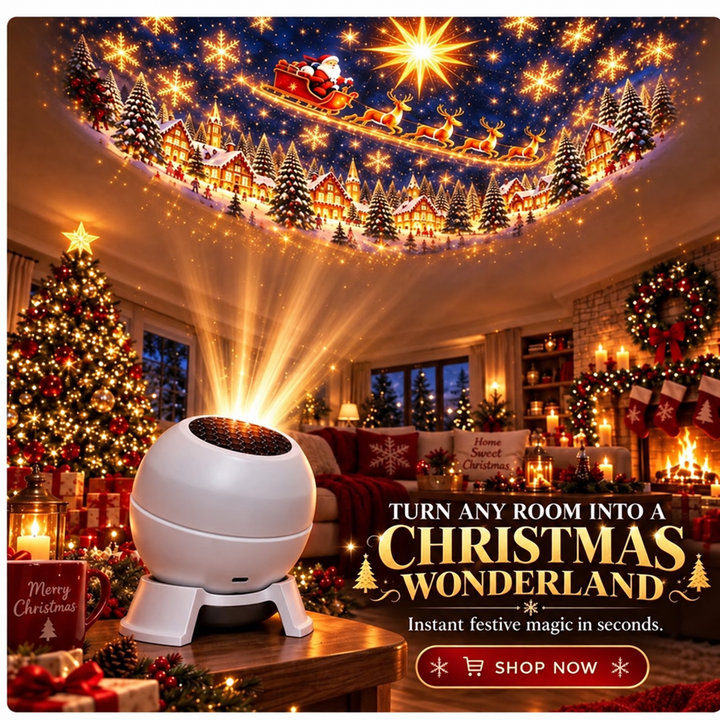 Christmas Projector Night Light for Walls and Ceilings, USB Powered Holiday Decor 1