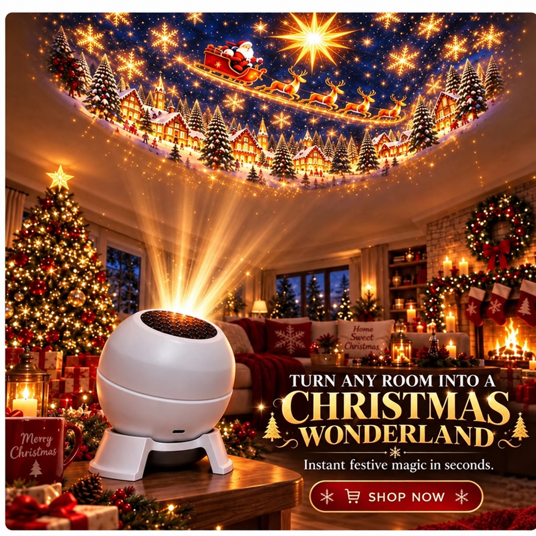 Christmas Projection Night Light for Walls and Ceilings, Festive Holiday Room Decor 1