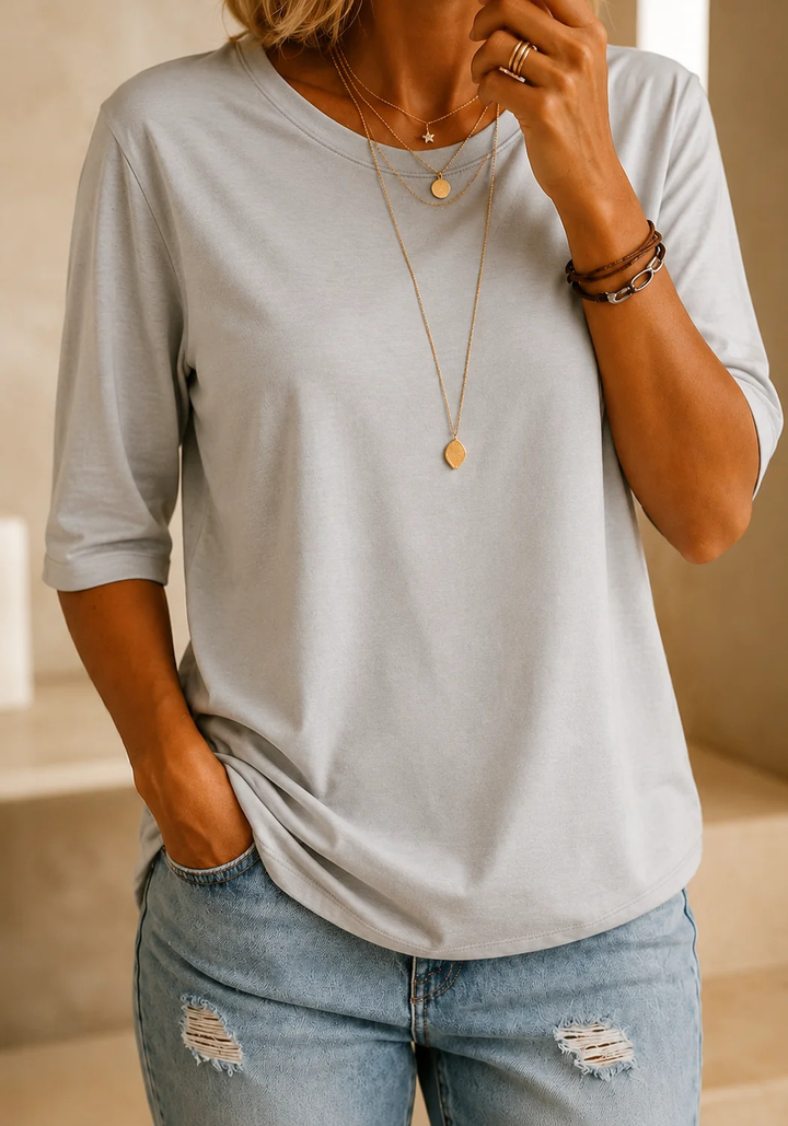 Relaxed Everyday Half-Sleeve Tee for Women 13