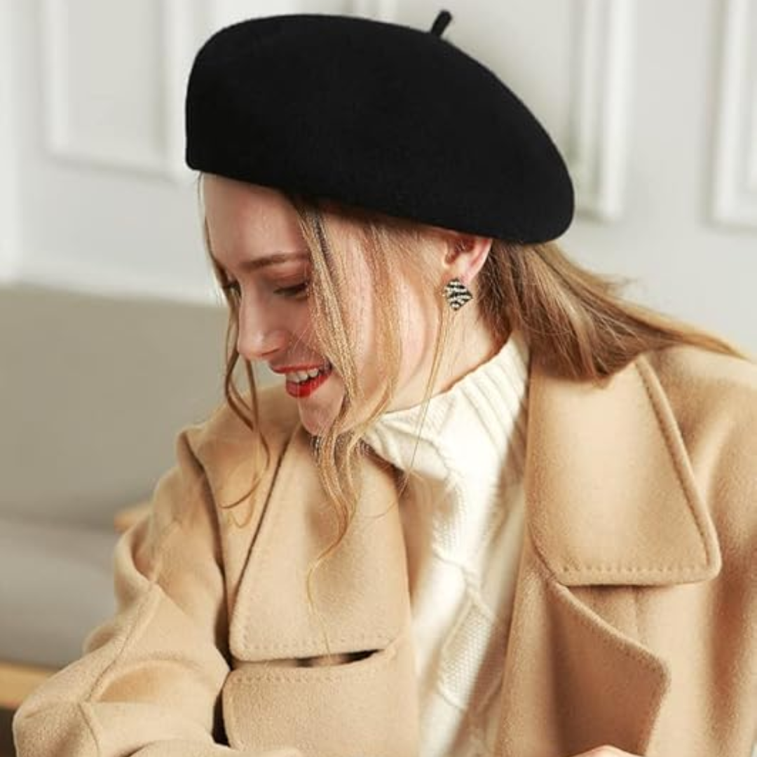 Classic French Wool Beret in 10 Colors 22