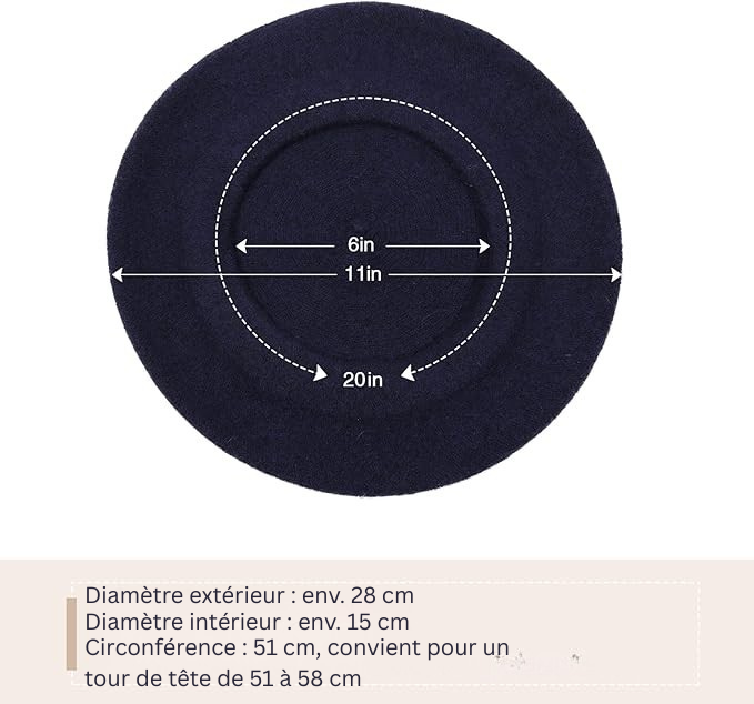 Classic French Wool Beret in 10 Colors 13