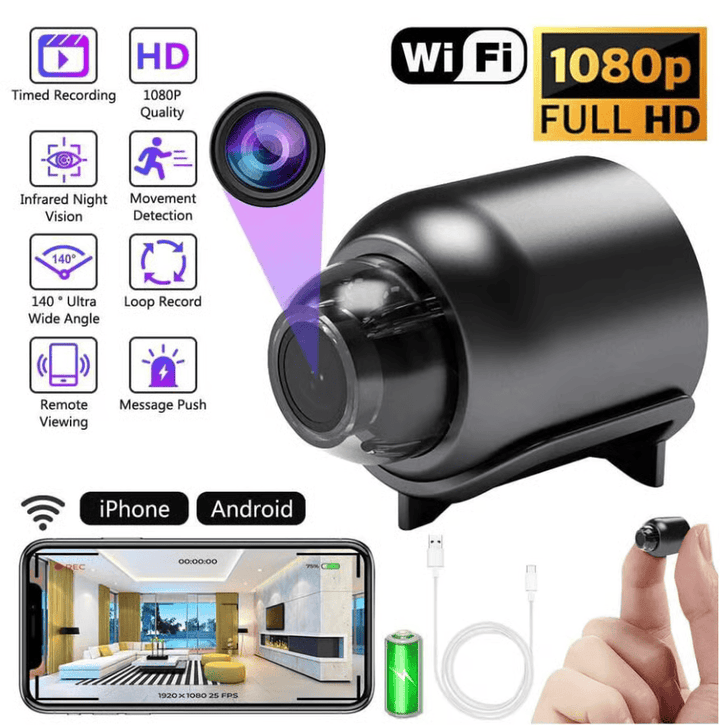 Mini 1080P HD WiFi Security Camera - Records Video and Audio 1