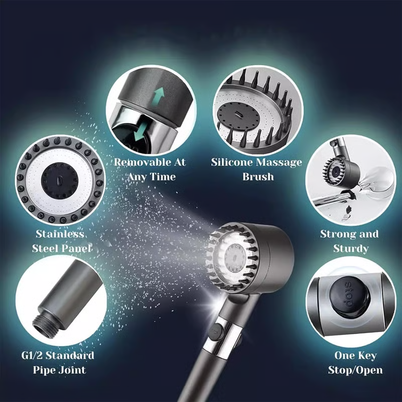 Filtered Shower Head with 5 Filters, 3 Spray Modes and Universal Fit 4