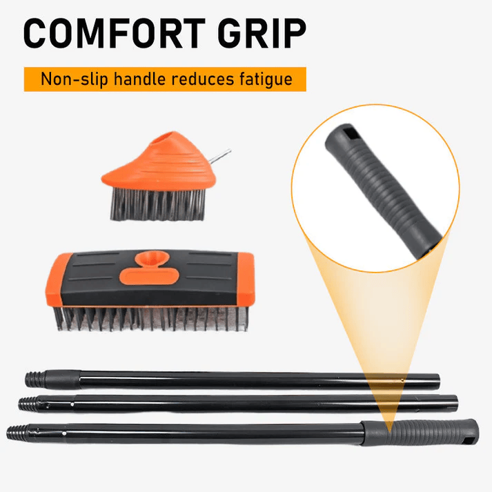 3-in-1 Weed Removal Brush Set with Long Handle for Patios and Paving 6