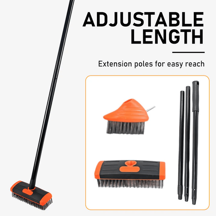 3-in-1 Weed Removal Brush Set with Long Handle for Patios and Paving 5