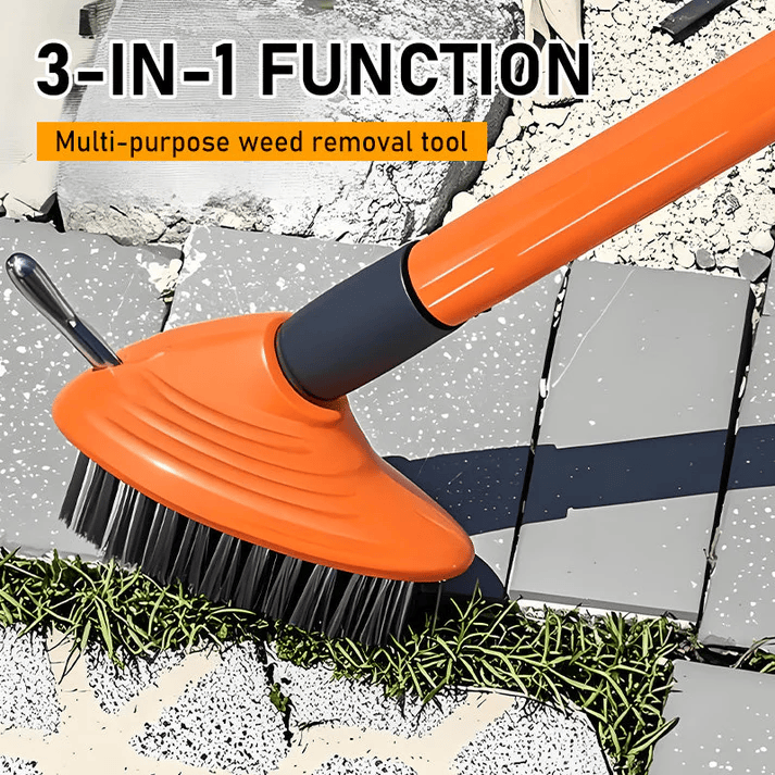 3-in-1 Weed Removal Brush Set with Long Handle for Patios and Paving 3