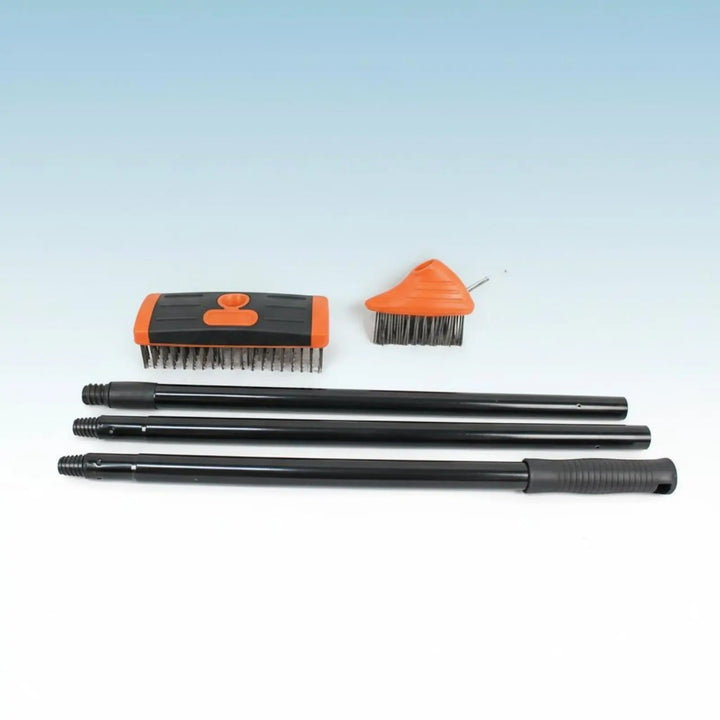 3-in-1 Weed Removal Brush Set with Long Handle for Patios and Paving 1