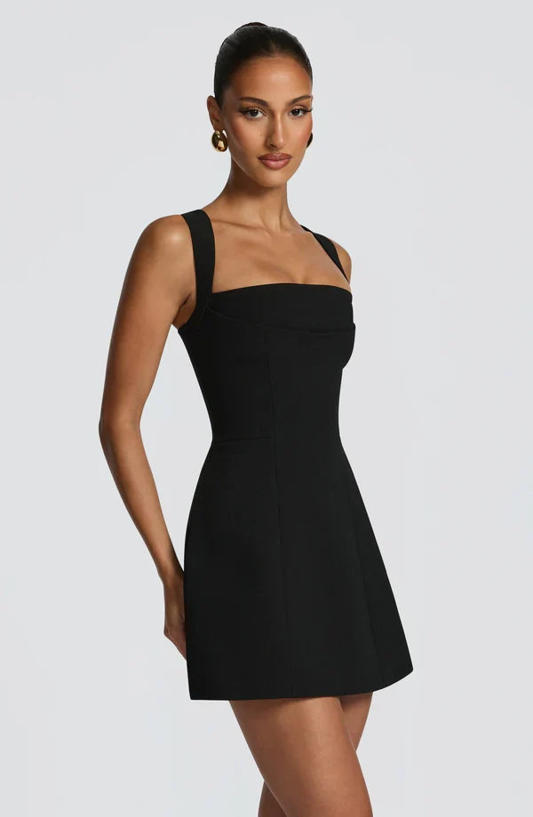 Isabeau Mini Dress – Boned Corset, Square Neck, Flared Skirt 8