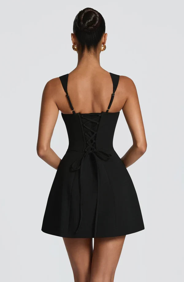 Isabeau Mini Dress – Boned Corset, Square Neck, Flared Skirt 6