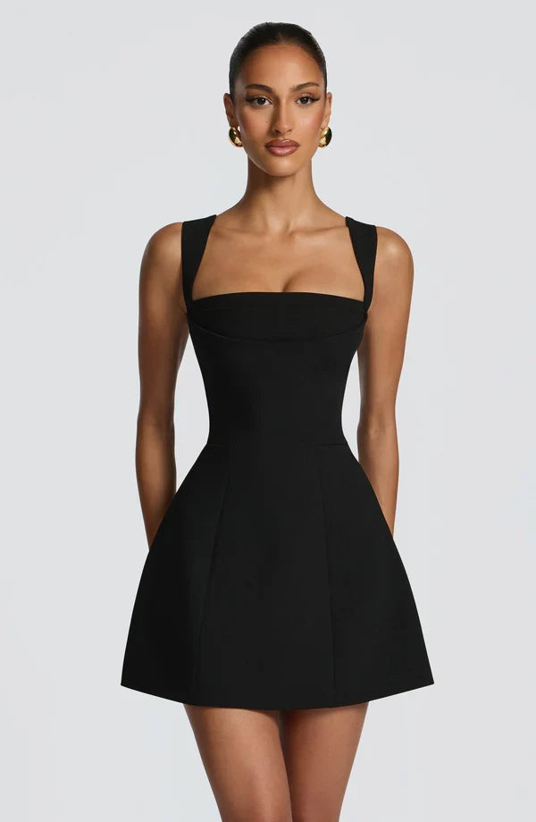 Isabeau Mini Dress – Boned Corset, Square Neck, Flared Skirt 7