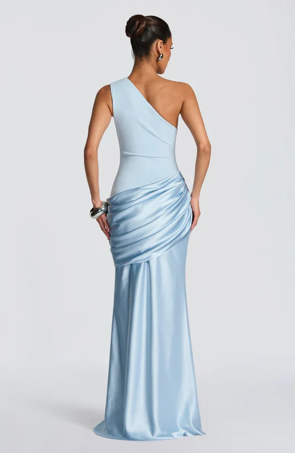 Sidonie One-Shoulder Draped Satin Maxi Dress 3