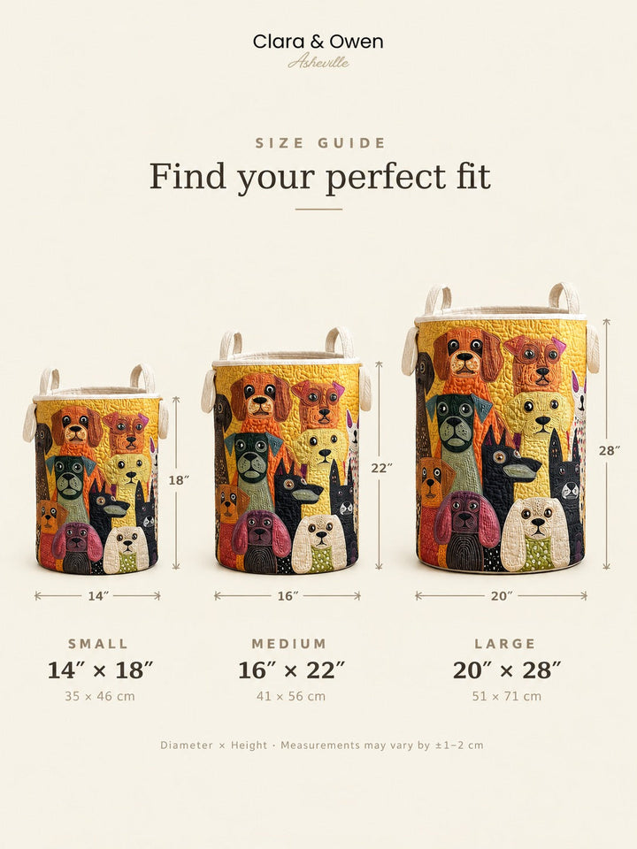 Quilted Fabric Laundry Basket with Canvas Handles, Self-Standing and Foldable 6