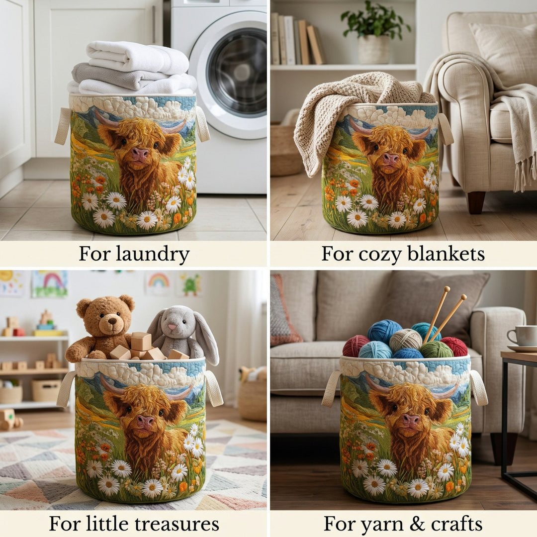 Padded Fabric Laundry Basket with Handles, Self-Standing, Foldable 2