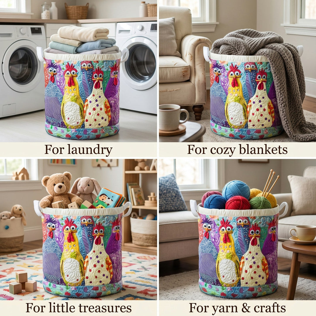 Padded Fabric Laundry Basket with Canvas Handles, Self-Standing, 3 Sizes 2