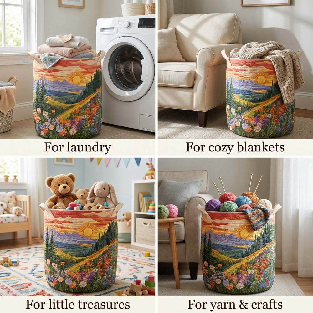 Padded Quilted Laundry Basket with Handles, Self-Standing, 3 Sizes 2