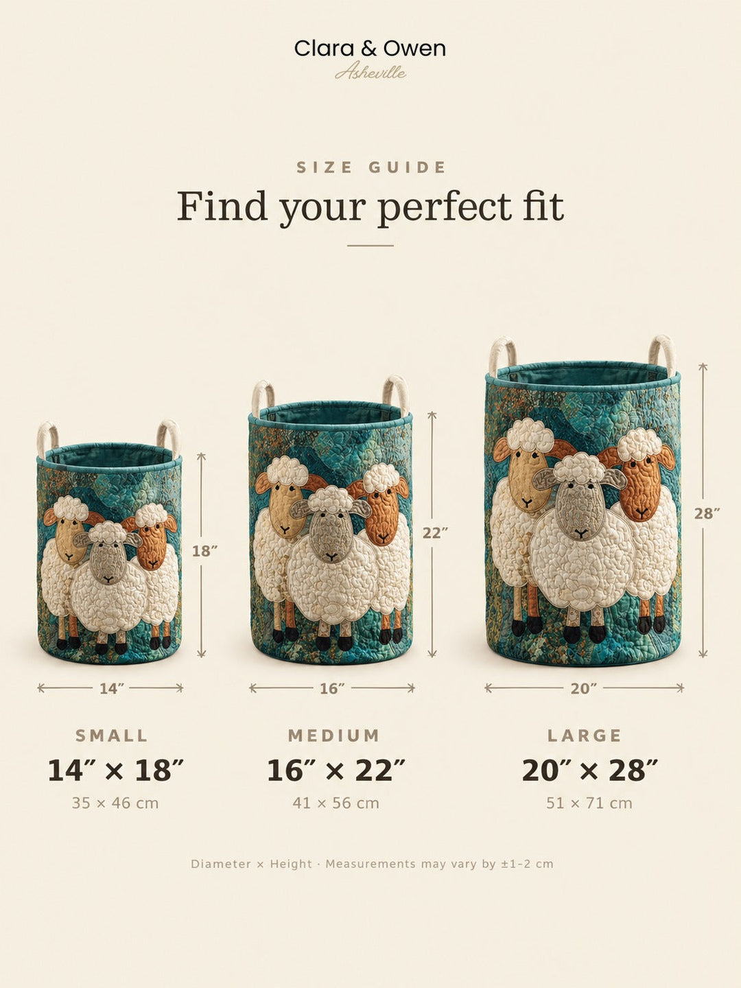 Quilted Fabric Laundry Basket with Canvas Handles, Self-Standing, 3 Sizes 5