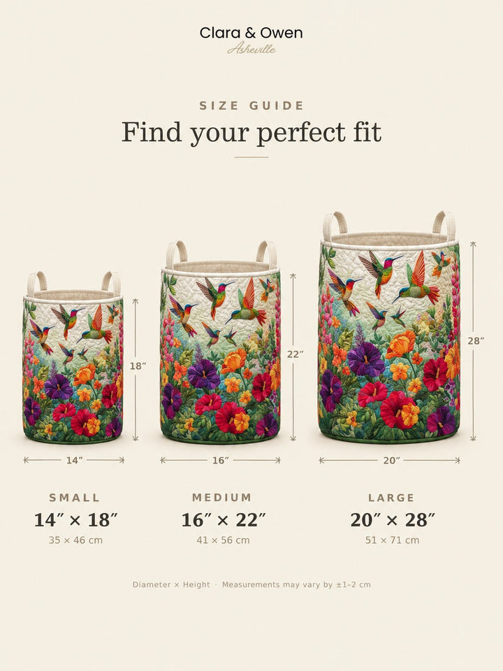 Quilted Floral Laundry Basket with Canvas Handles, Self-Standing Fabric Hamper 5