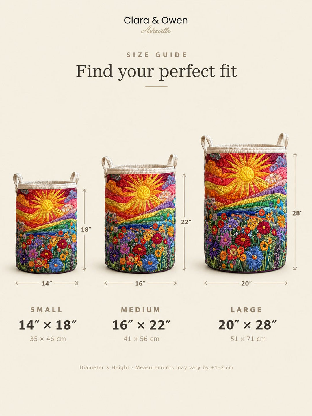 Padded Fabric Laundry Basket with Handles, Self-Standing, 3 Sizes 5