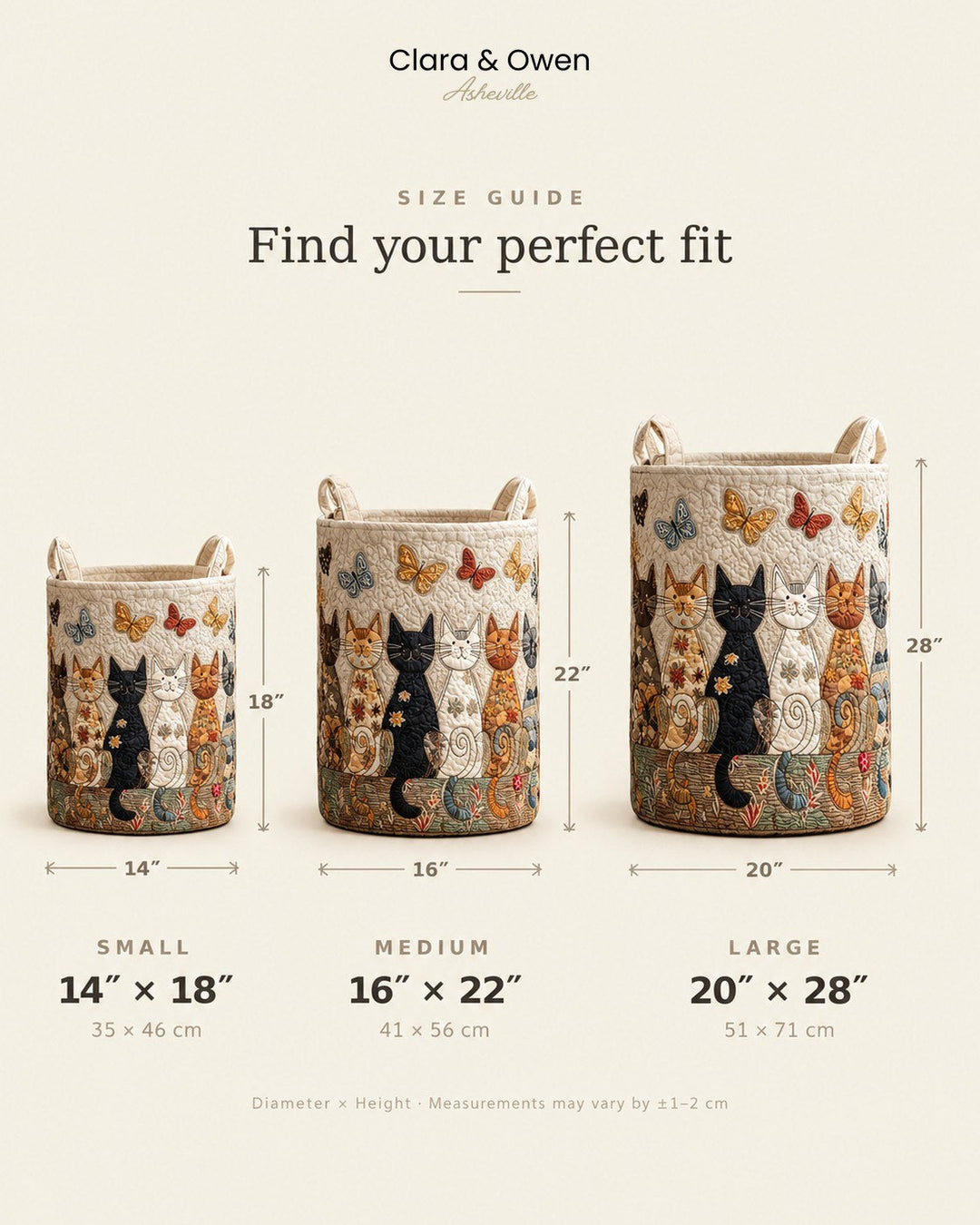 Quilted Fabric Laundry Basket with Handles, Self-Standing and Foldable 5