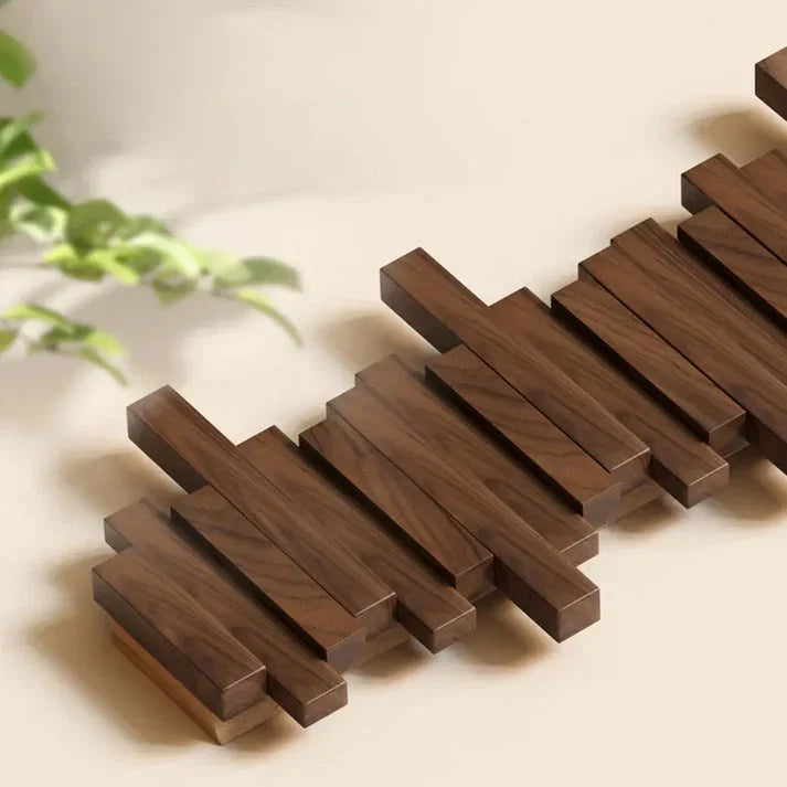 Solid Wood Wall Coat Rack with Fold-Down Hooks, Piano Design, 3 to 8 Hooks 3