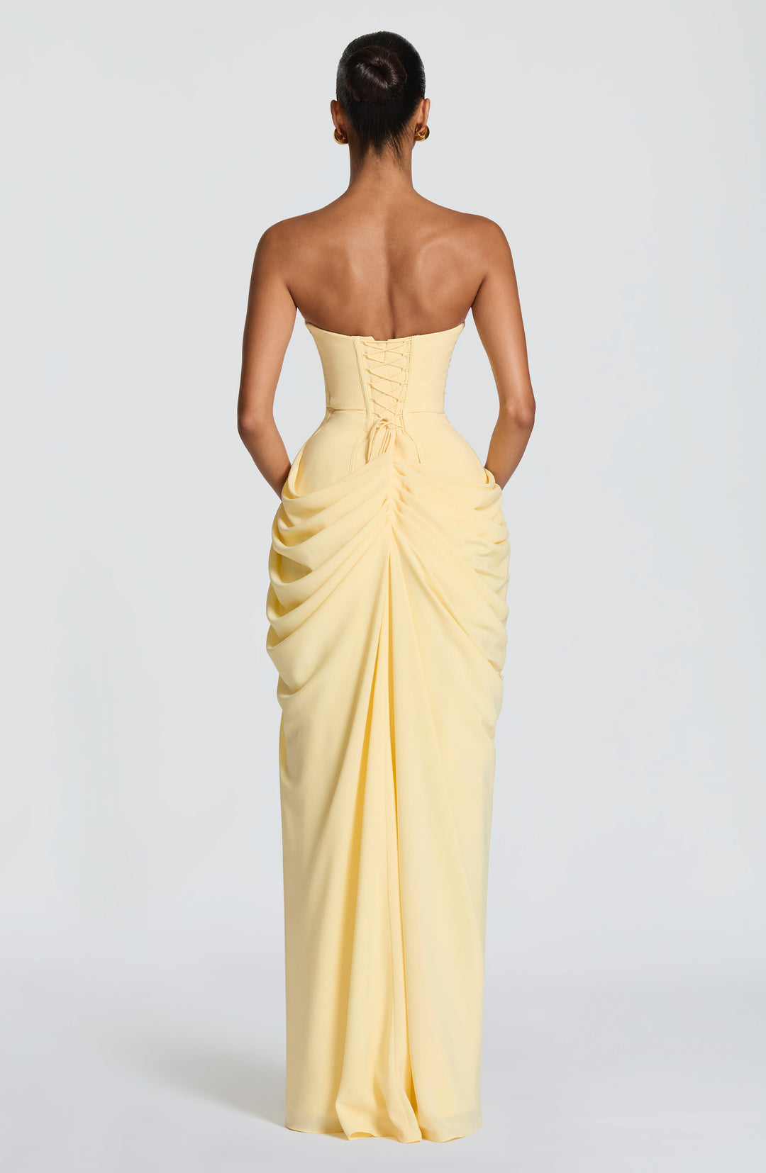 Lois Strapless Corset Maxi Dress with High Slit 2