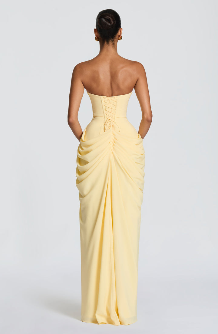 Lois Strapless Corset Maxi Dress with High Slit 2