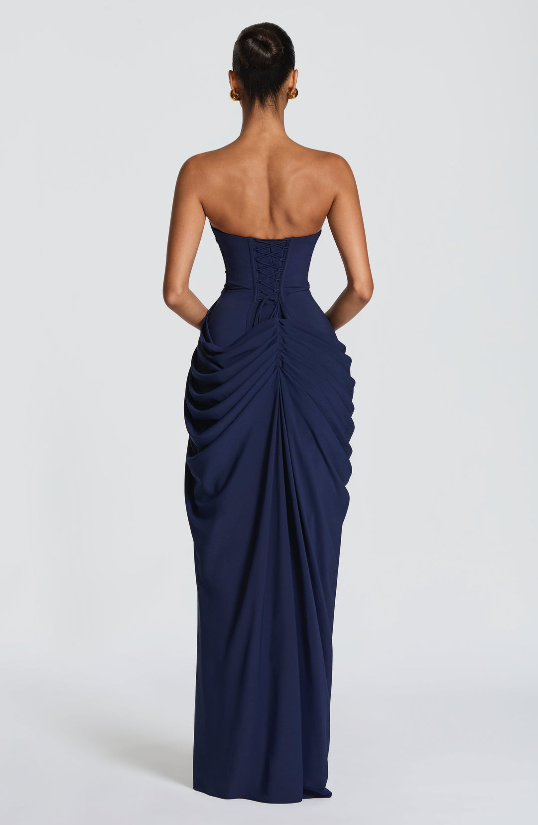 Lois Strapless Corset Maxi Dress with High Slit 16