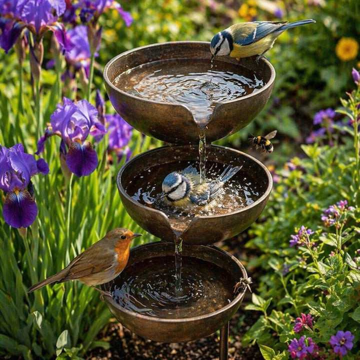 Rain Collector Bird Bath - Natural Water Source for Birds & Bees 5