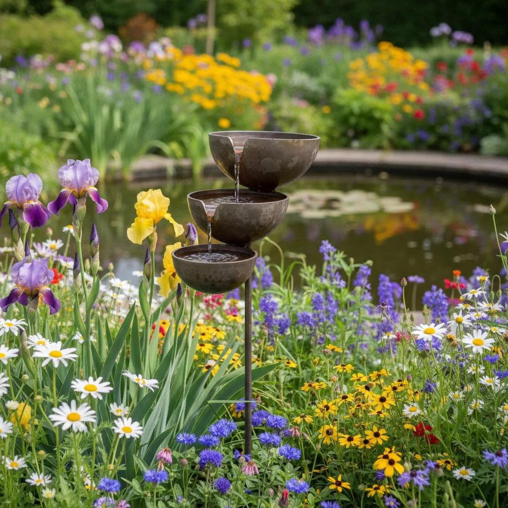 Rain Collector Bird Bath - Natural Water Source for Birds & Bees 11