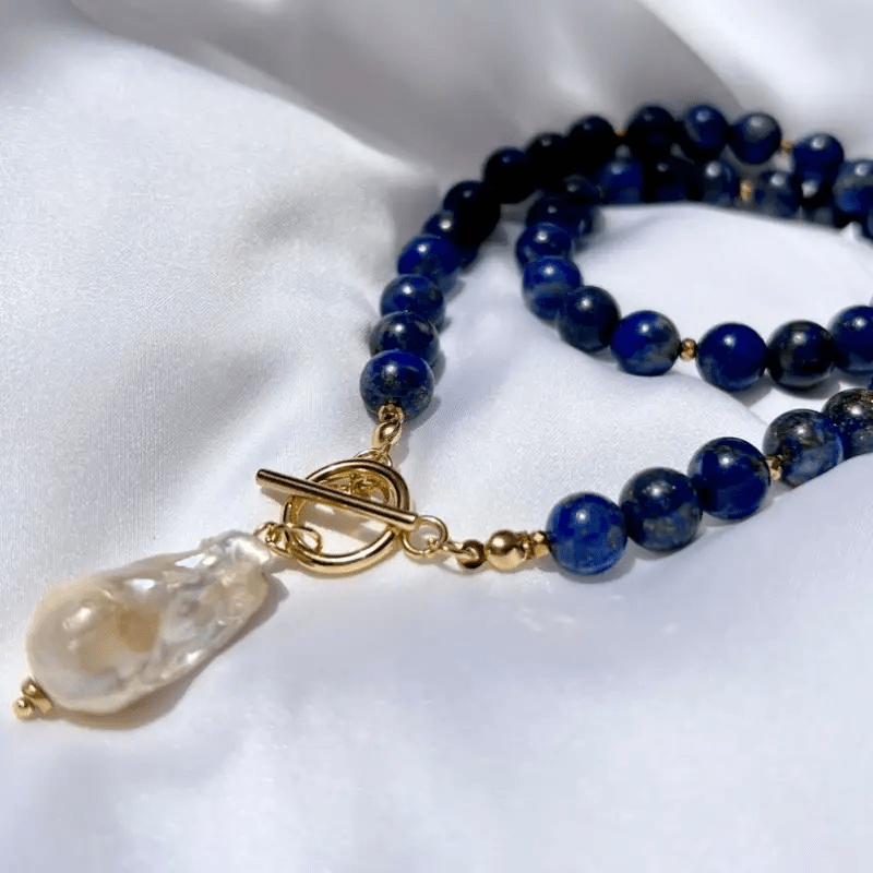 Baroque Bohemian Pearl Necklace with Jewel Tone Beads 5