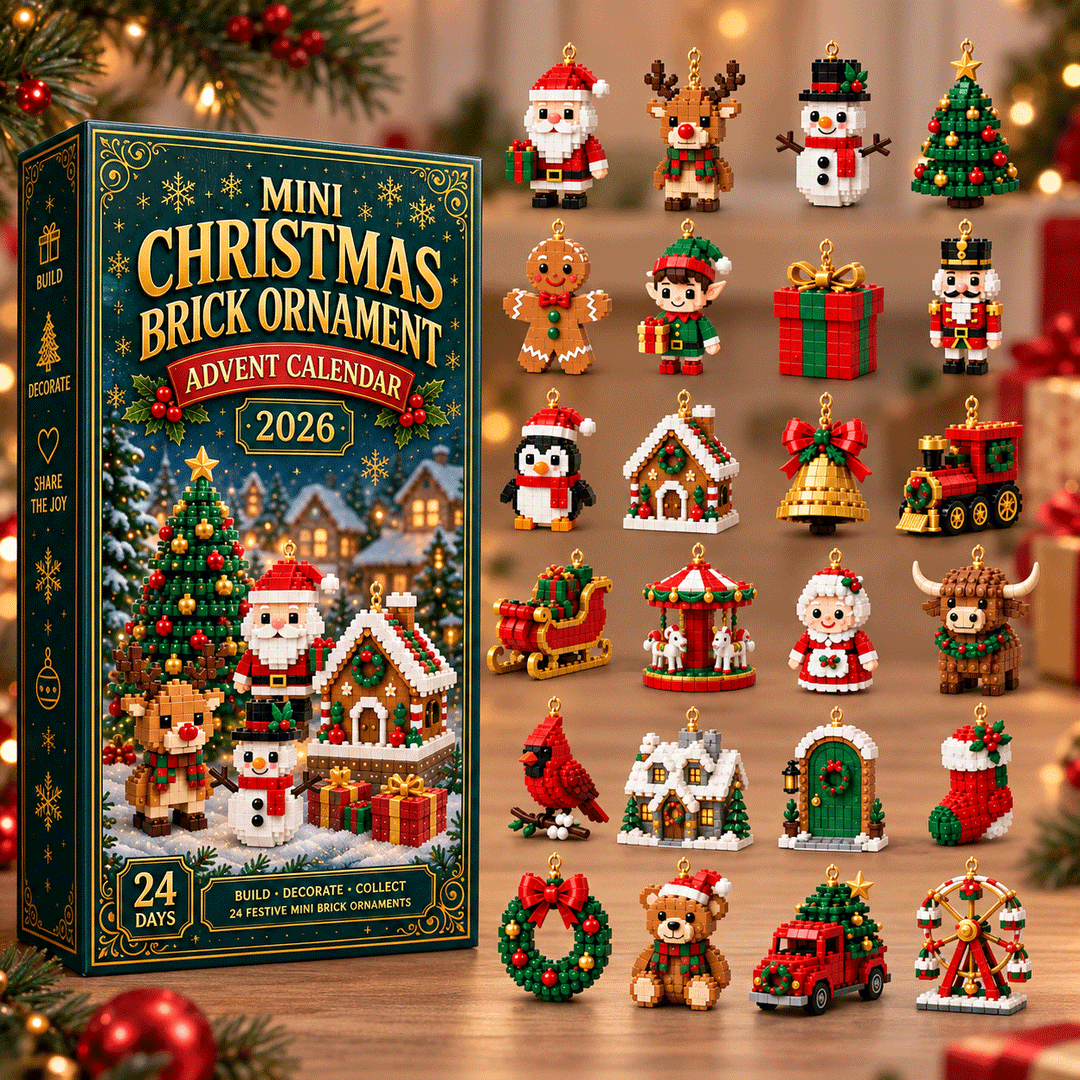 Mini Brick Advent Calendar with 24 Christmas Building Sets to Build & Hang 6