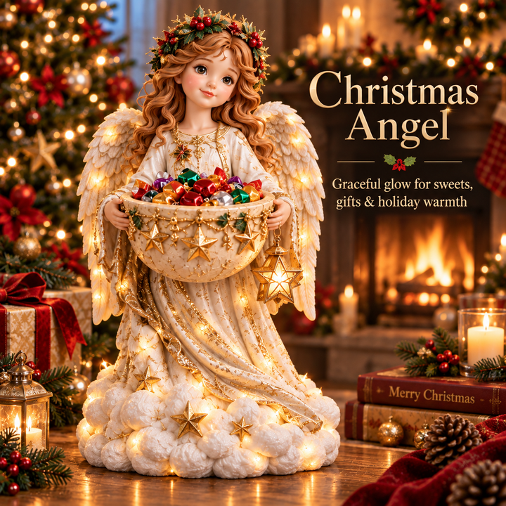 Christmas Candy Bowl with Warm Glow, Festive Character Figure 3