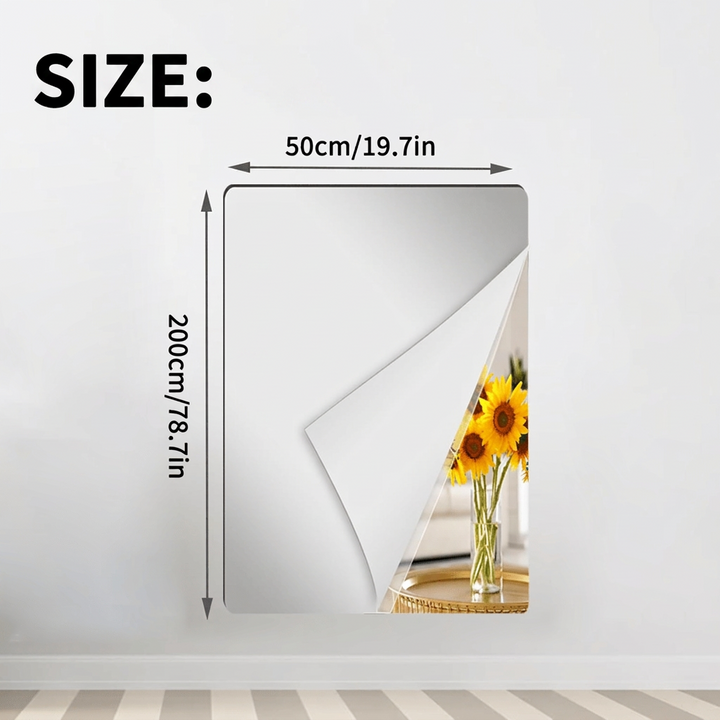 Self-Adhesive Flexible Shatterproof Wall Mirror, Cuttable PET Mirror Film 13