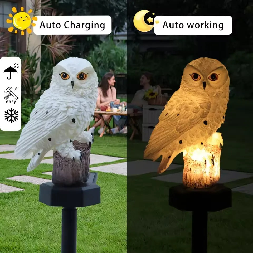 Solar LED Owl Garden Light - Weatherproof Outdoor Decor with Auto Dusk Sensor 2