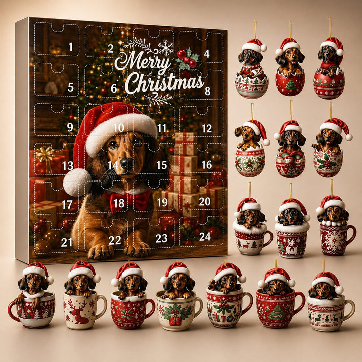 Dachshund Advent Calendar 2026 with 24 Holiday Dachshund Designs 1