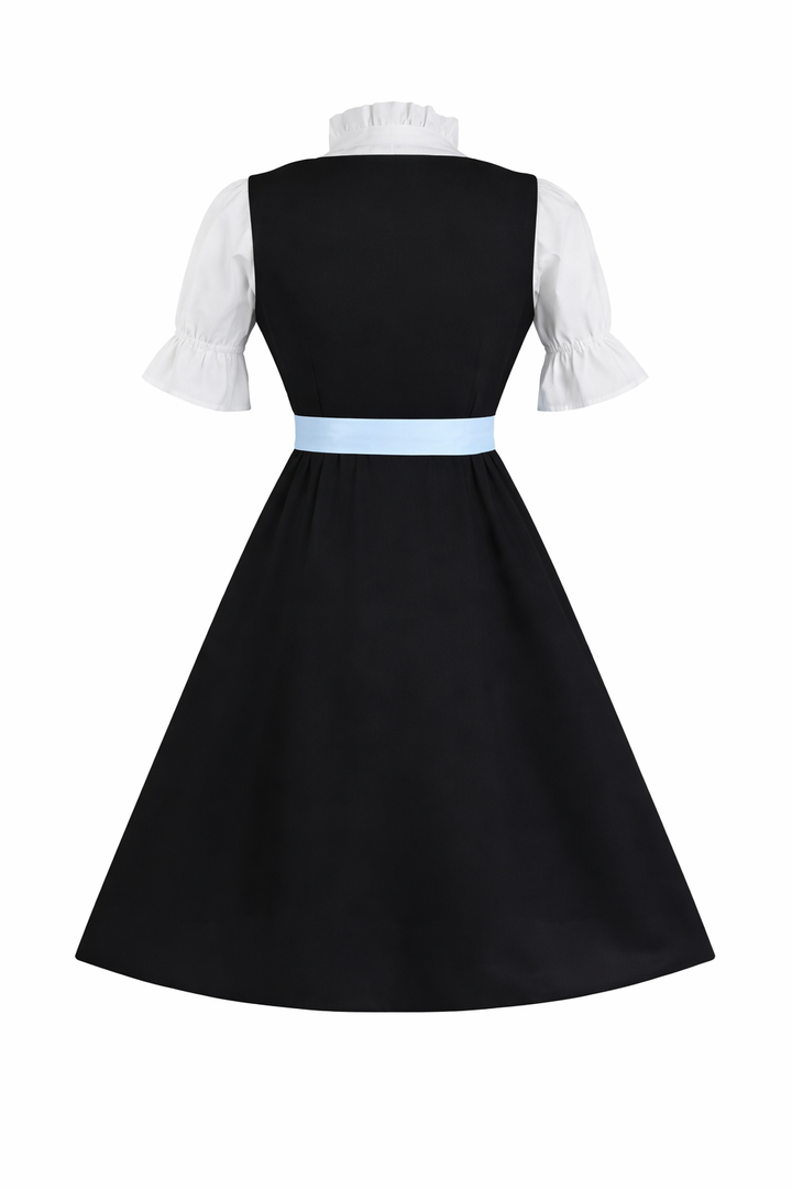 Women's Dirndl Set with Blouse, Lace-Up Front and Apron 2