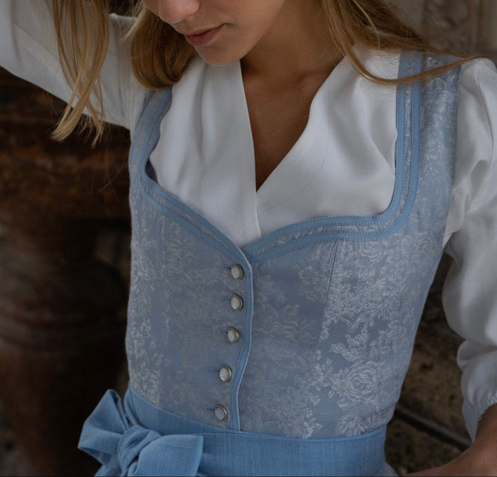 Women's Floral Dirndl Dress Set with Apron 3