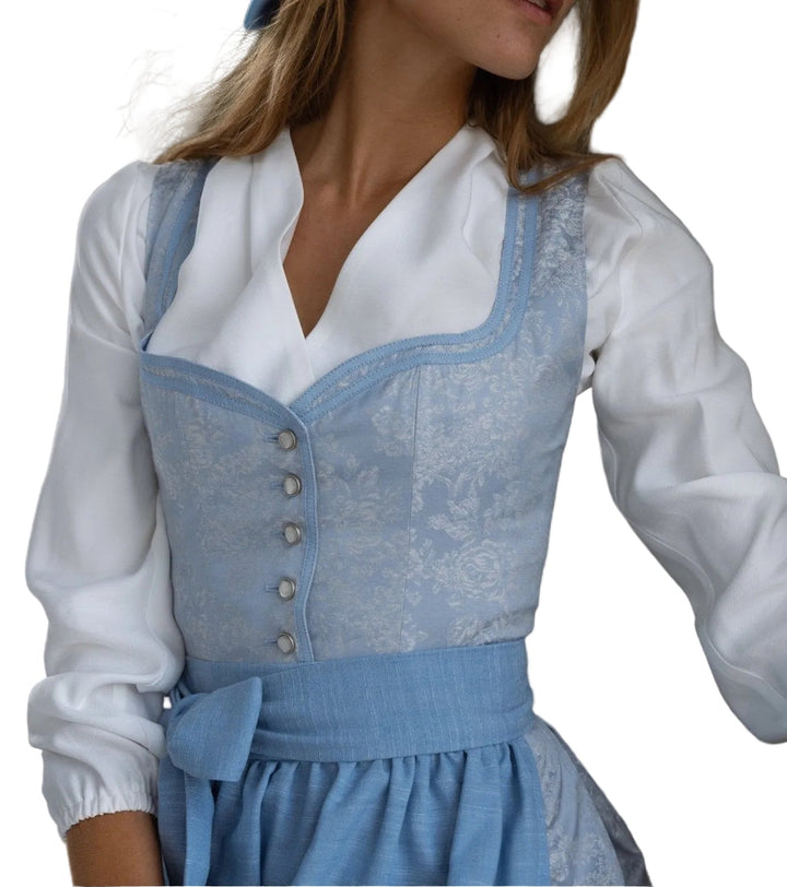 Women's Floral Dirndl Dress Set with Apron 1